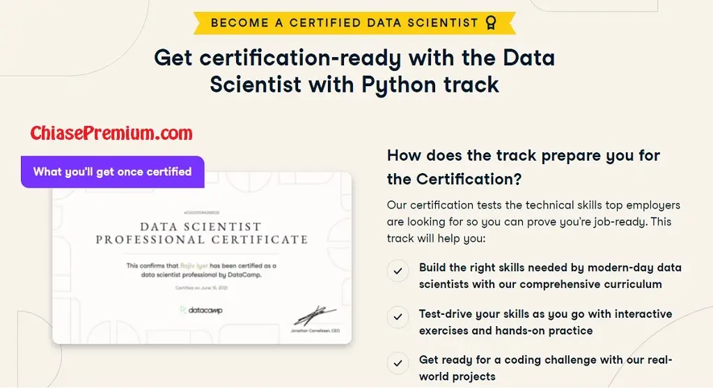 datacamp data scientist with python certification