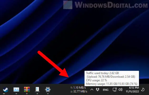 how to enable net speed monitor in windows 11