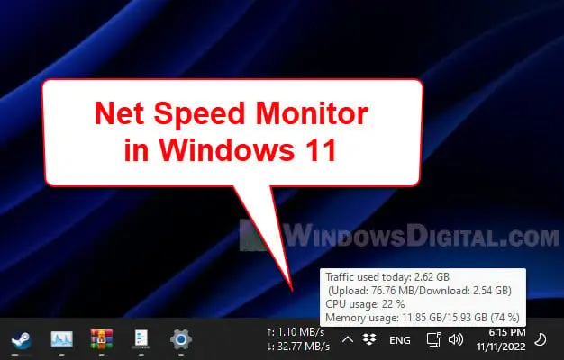 netspeedmonitor windows 11